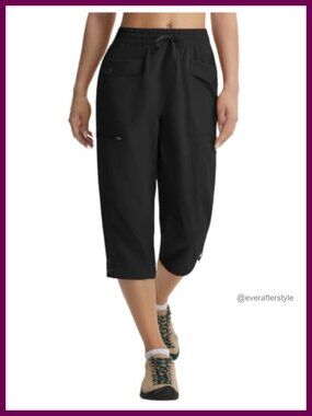 Lightweight Hiking Cargo Capri Pants 7 Pockets Quick Dry Womens